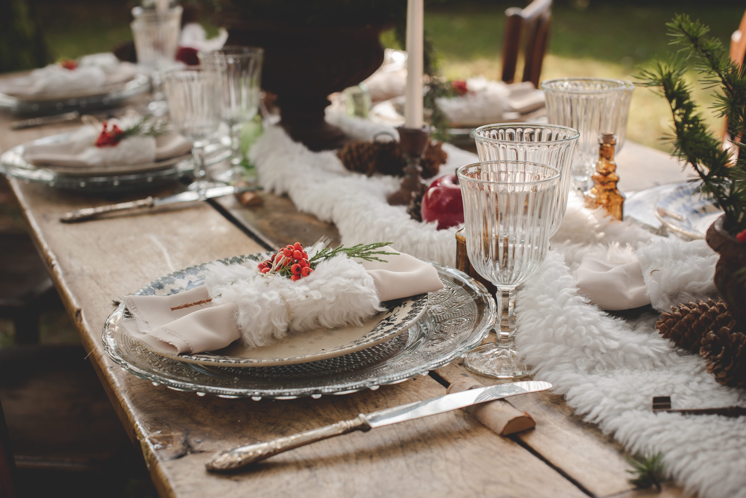 table décoration mariage hiver